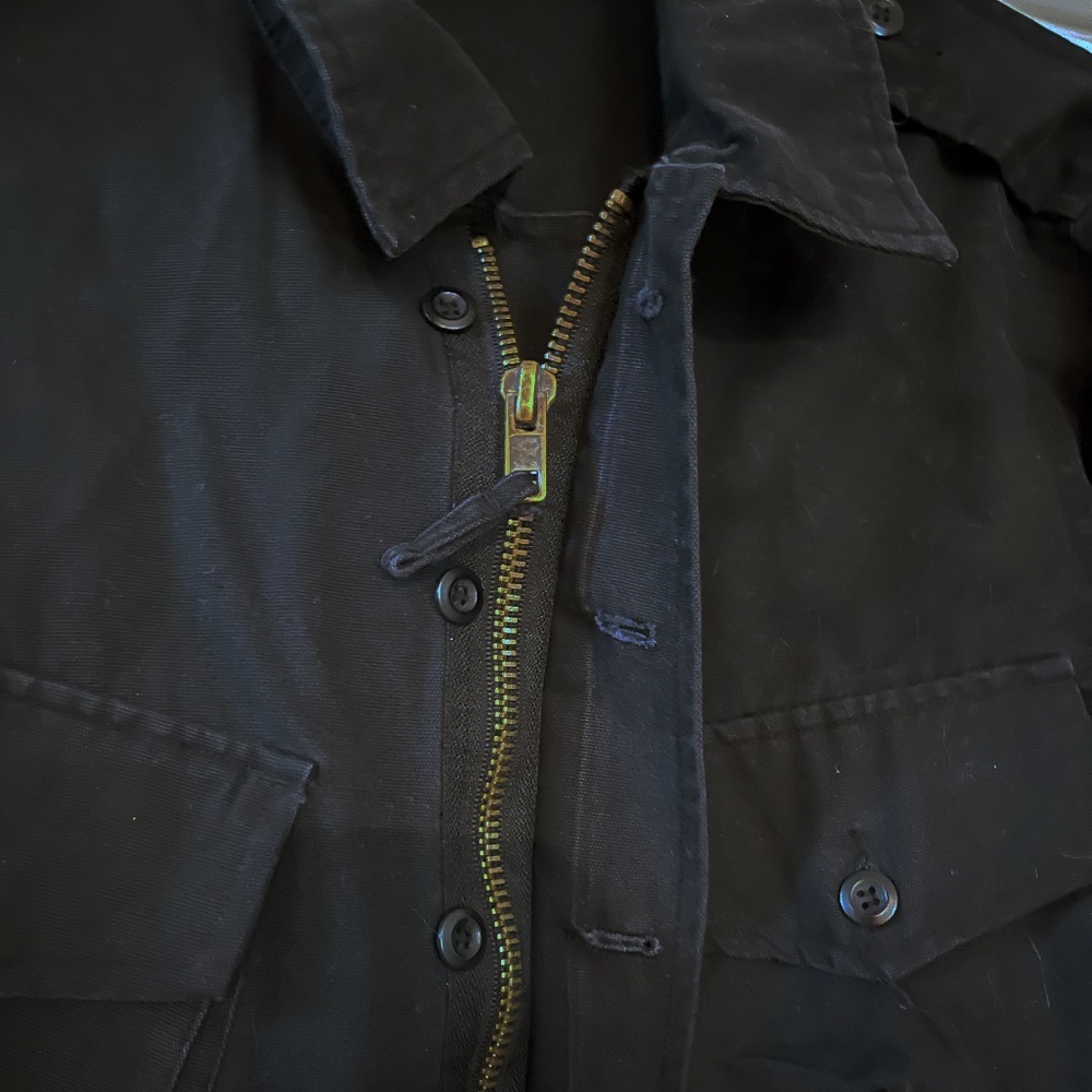 Plastix Idol Vintage Black Military Style Zip Jacket